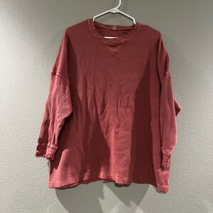 FREE PEOPLE INTIMATELY dark blush oversized thermal top size xsmall